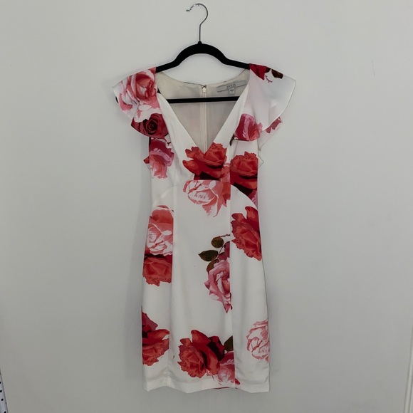 Guess white and red Floral dress - Picture 1 of 3